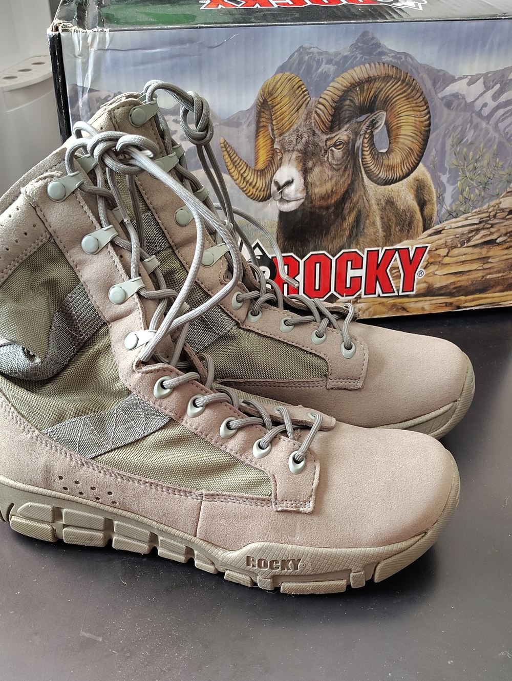 Rocky Sage Green Tactical Lace-Up Boots Size 9.5
